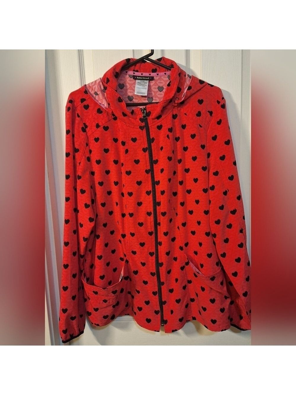 HeartSoul Red Heart Print Bomber Jacket 2XL